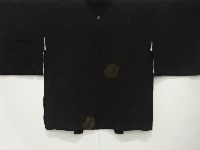 大正ロマン　漆　雪輪模様織出し　一ツ紋羽織